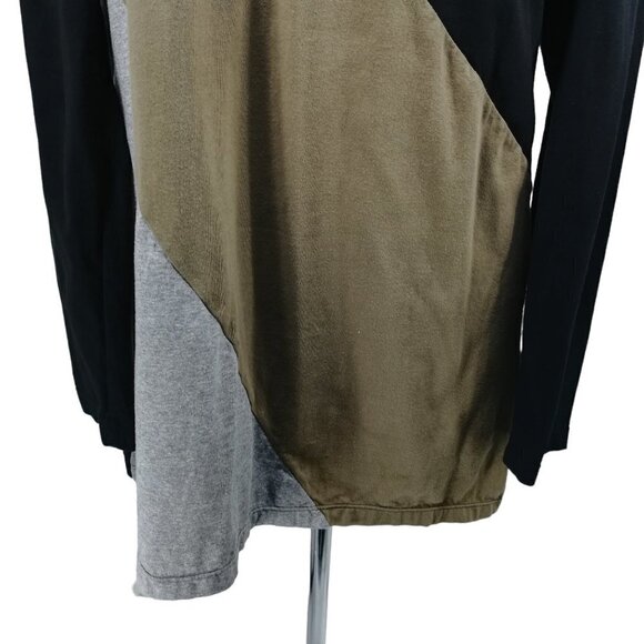 Neon Buddha Color Block Long Sleeve Tunic Shirt Size M Stretch T Shirt Black - Picture 9 of 14